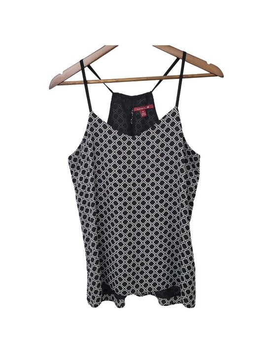 Gievergate Tops - Gievergate Geometric Print Racerback Cami Womens Size S/M Black White Y2K